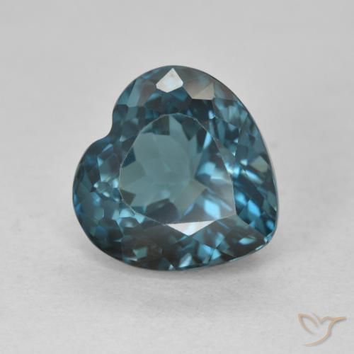 Topazio Blu London naturale da 5.53 ct, Cuore, VVS