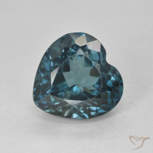 Topazio Blu London naturale da 5.53 ct, Cuore, VVS