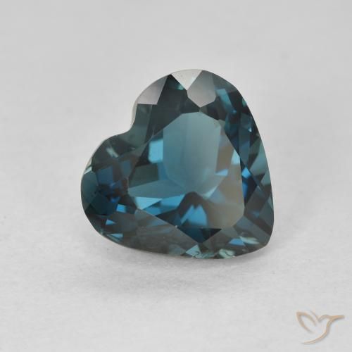 Topazio Blu London naturale da 3.79 ct, Cuore, VVS