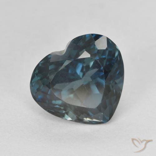 Topazio Blu London naturale da 4.36 ct, Cuore, VVS-VS