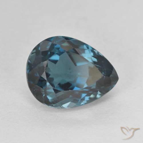 Topazio Blu London naturale da 5.89 ct, Forma a pera, VVS-VS