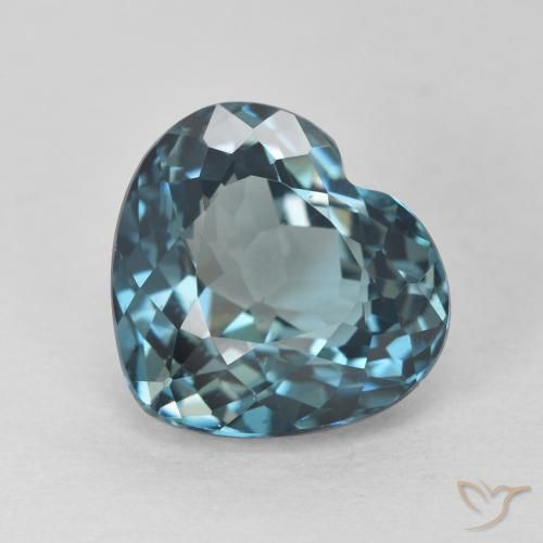 Topazio Blu London naturale da 4.70 ct, Cuore, VVS-VS