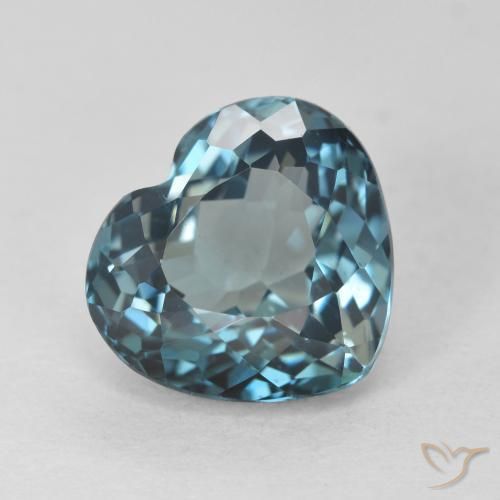 Topazio Blu London naturale da 4.70 ct, Cuore, VVS-VS