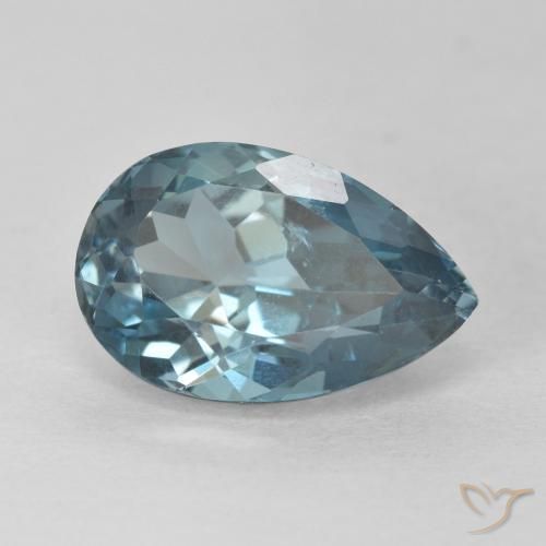 Topazio Blu London naturale da 4.59 ct, Forma a pera, VVS-VS