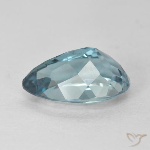 Topazio Blu London naturale da 4.59 ct, Forma a pera, VVS-VS