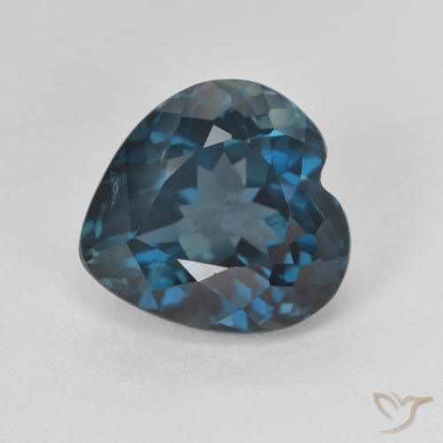 4.55ct Naturale Blu London Topazio, Cuore, VVS-VS