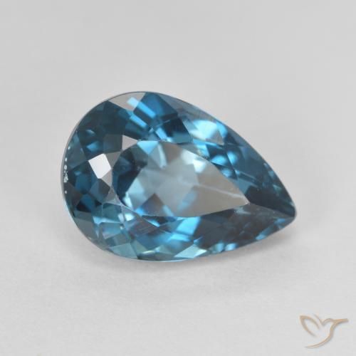 Topazio naturale blu da 4,75 ct, taglio a pera, VVS-VS
