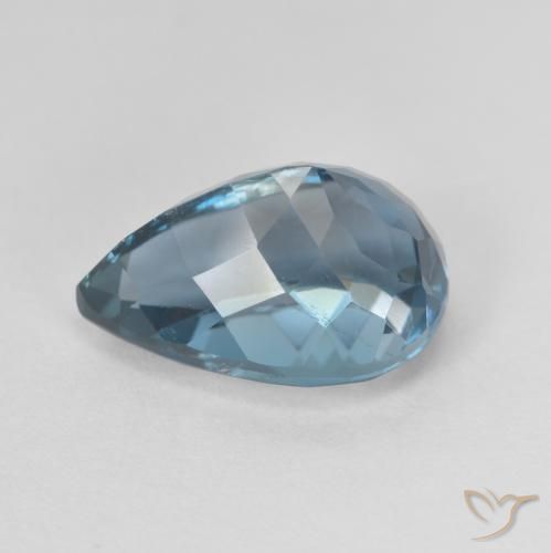 Topazio naturale blu da 4,75 ct, taglio a pera, VVS-VS
