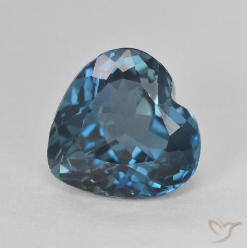 Topazio Blu London naturale da 4.74 ct, Cuore, VVS-VS