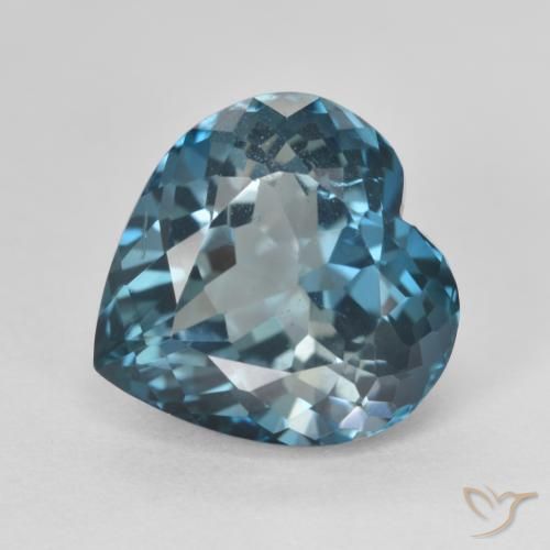 Topazio Blu London naturale da 5.87 ct, Cuore, VS