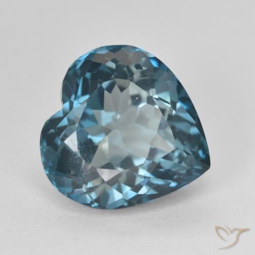 Topazio Blu London naturale da 5.87 ct, Cuore, VS