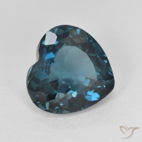 Topazio Blu London naturale da 4.69 ct, Cuore, VVS