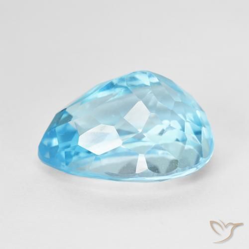 Topazio Celeste naturale da 9.63 ct, Forma a pera, VVS