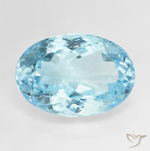 20.66ct Naturale Celeste Topazio, Ovale, VVS-VS