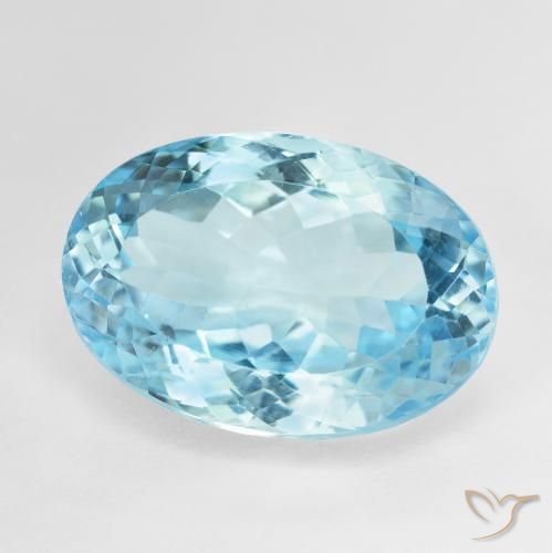 Topazio Celeste naturale da 20.66 ct, Ovale, VVS-VS
