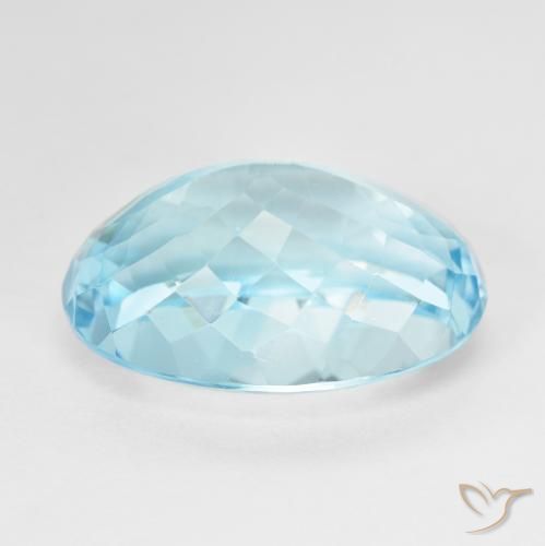 Topazio Celeste naturale da 20.66 ct, Ovale, VVS-VS