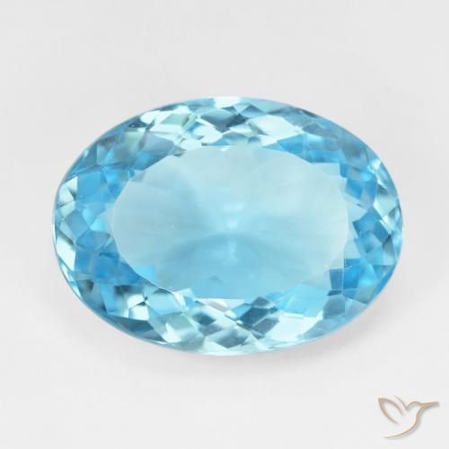 Topazio Blu svizzero naturale da 16.90 ct, Ovale, VVS-VS
