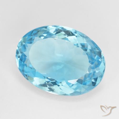 Topazio Blu svizzero naturale da 16.90 ct, Ovale, VVS-VS