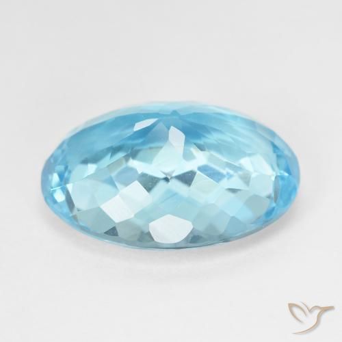Topazio Blu svizzero naturale da 16.90 ct, Ovale, VVS-VS