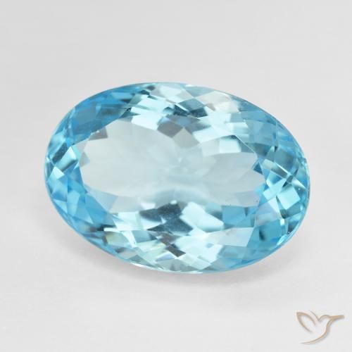 Topazio Blu svizzero naturale da 15.02 ct, Ovale, VVS-VS