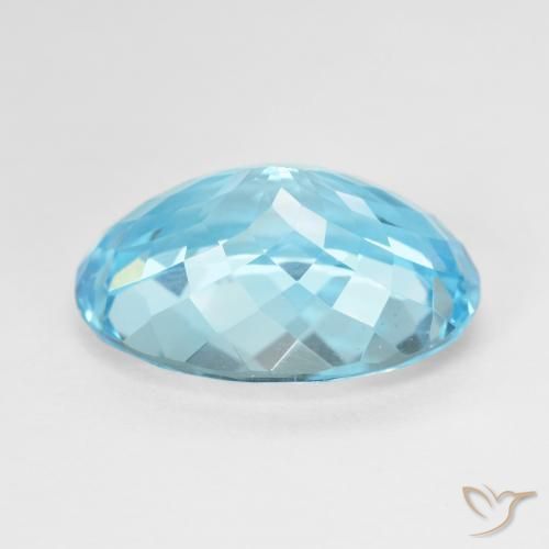 Topazio Blu svizzero naturale da 15.02 ct, Ovale, VVS-VS