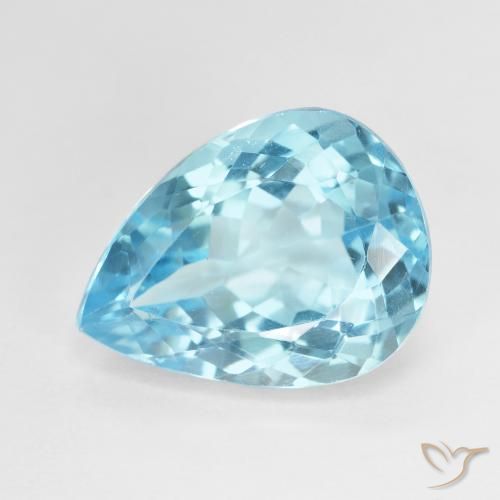 Topazio naturale blu da 9,29 ct, taglio a pera, VVS-VS