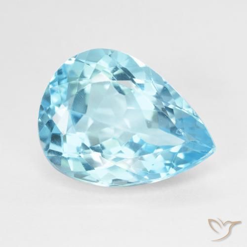Topazio naturale blu da 9,29 ct, taglio a pera, VVS-VS