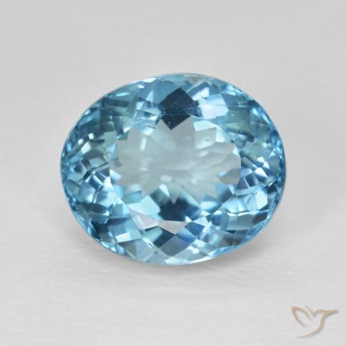 Topazio Blu svizzero naturale da 8.17 ct, Ovale, VVS-VS