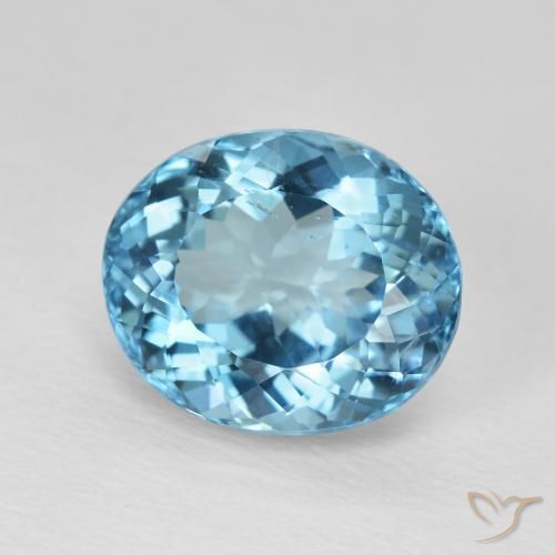 Topazio Blu svizzero naturale da 8.17 ct, Ovale, VVS-VS
