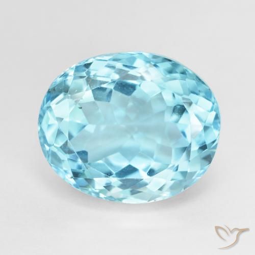 Topazio Blu svizzero naturale da 13.82 ct, Ovale, VVS-VS
