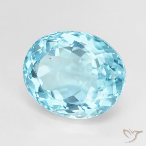 Topazio Blu svizzero naturale da 13.82 ct, Ovale, VVS-VS