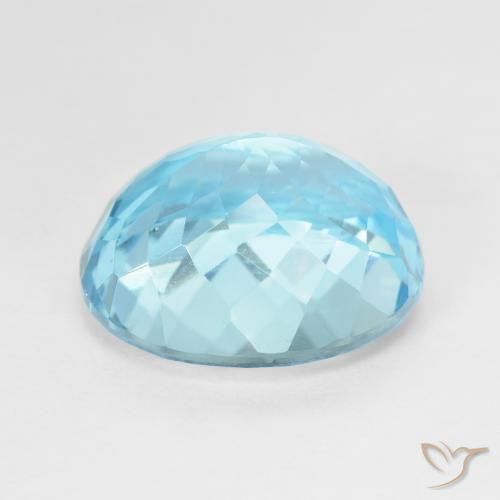 Topazio Blu svizzero naturale da 13.82 ct, Ovale, VVS-VS