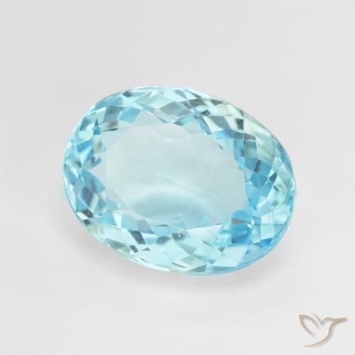 Topazio Blu svizzero naturale da 9.81 ct, Ovale, VVS-VS