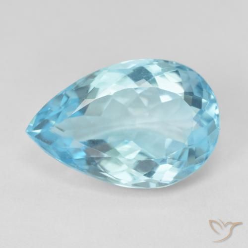 10.12ct Naturale Celeste Topazio, Forma a pera, VVS