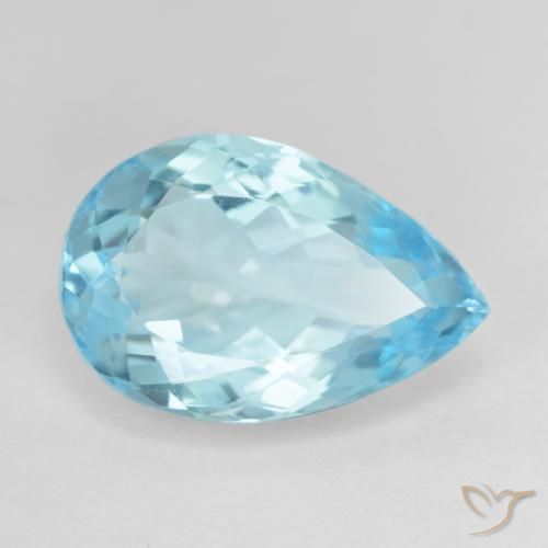 Topazio Celeste naturale da 10.12 ct, Forma a pera, VVS