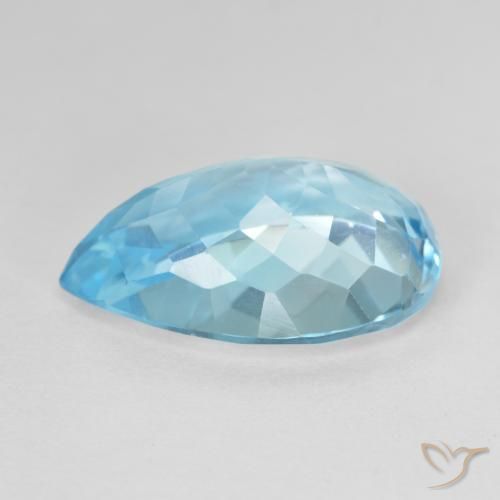 Topazio Celeste naturale da 10.12 ct, Forma a pera, VVS