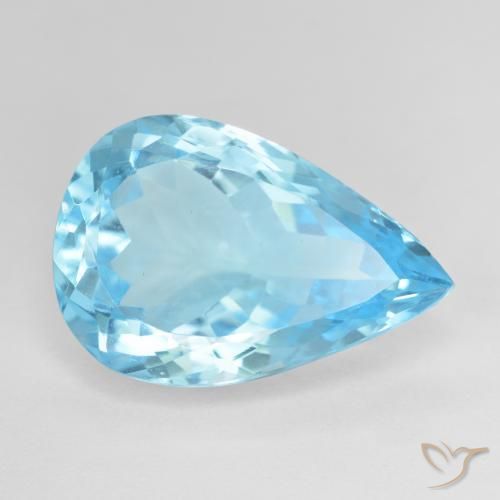 16.95ct Naturale Blu svizzero Topazio, Forma a pera, VVS