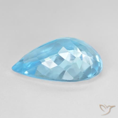 Topazio Blu svizzero naturale da 16.95 ct, Forma a pera, VVS