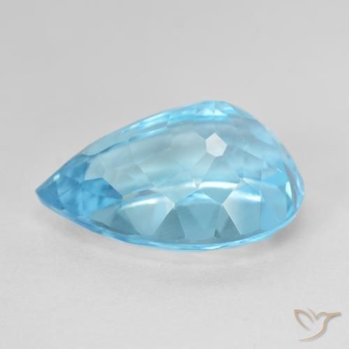 Topazio Blu svizzero naturale da 12.53 ct, Forma a pera, VVS