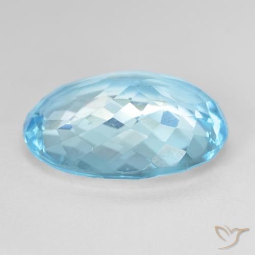 Topazio Blu svizzero naturale da 15.69 ct, Ovale, VVS