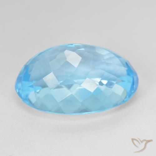 Topazio Blu svizzero naturale da 25.28 ct, Ovale, VVS