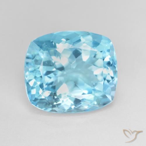 13.02ct Naturale Blu svizzero Topazio, Cuscino, VVS-VS