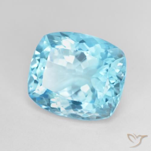 Topazio Blu svizzero naturale da 13.02 ct, Cuscino, VVS-VS