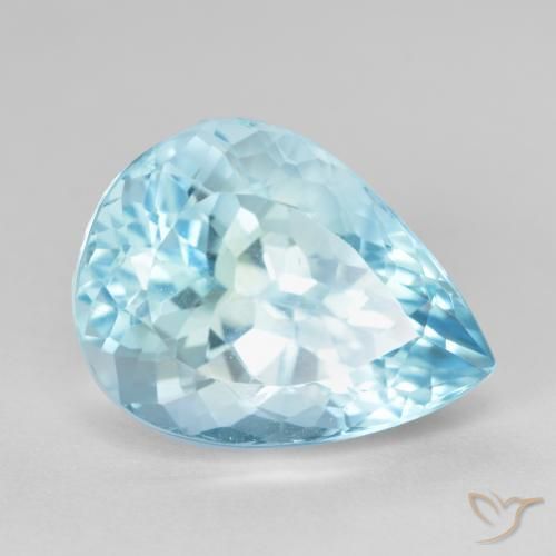 Topazio Celeste naturale da 14.20 ct, Forma a pera, VS