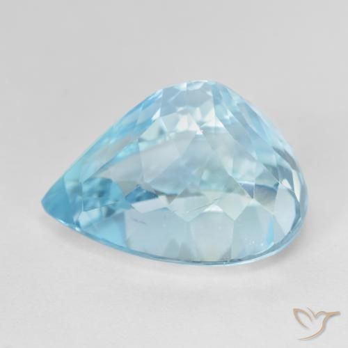 Topazio Celeste naturale da 14.20 ct, Forma a pera, VS