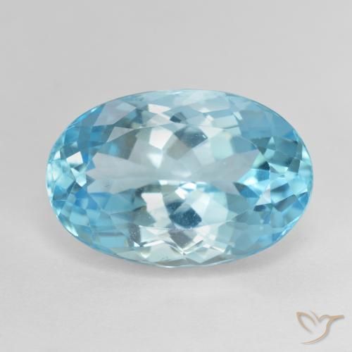 13.40ct Naturale Celeste Topazio, Ovale, VS