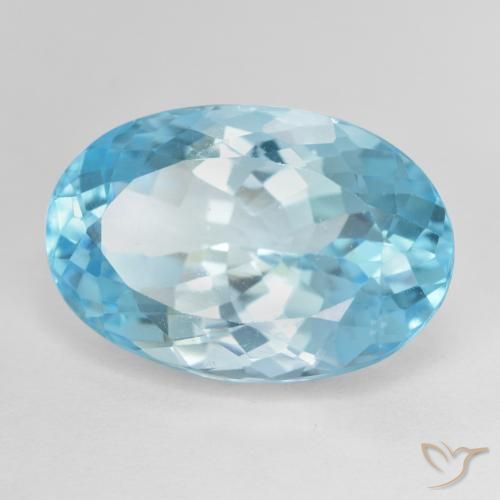 Topazio Celeste naturale da 13.40 ct, Ovale, VS