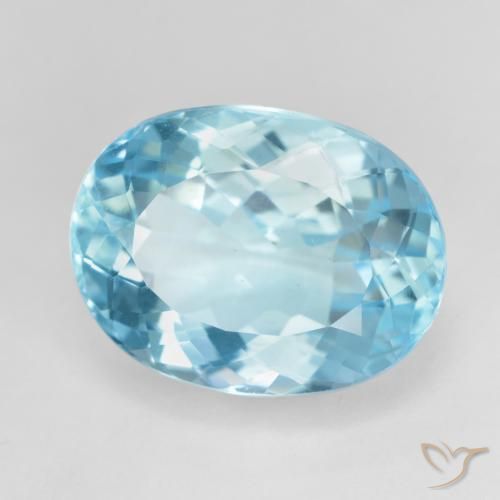 Topazio Celeste naturale da 16.94 ct, Ovale, VS