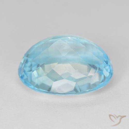 Topazio Celeste naturale da 16.94 ct, Ovale, VS