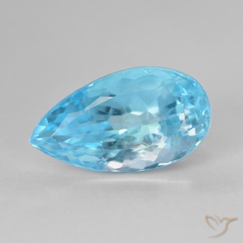 10.99ct Naturale Blu svizzero Topazio, Forma a pera, VS